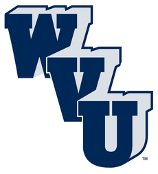 Diagonal WVU in navy and grey