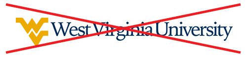 WVU logo with wrong typeface