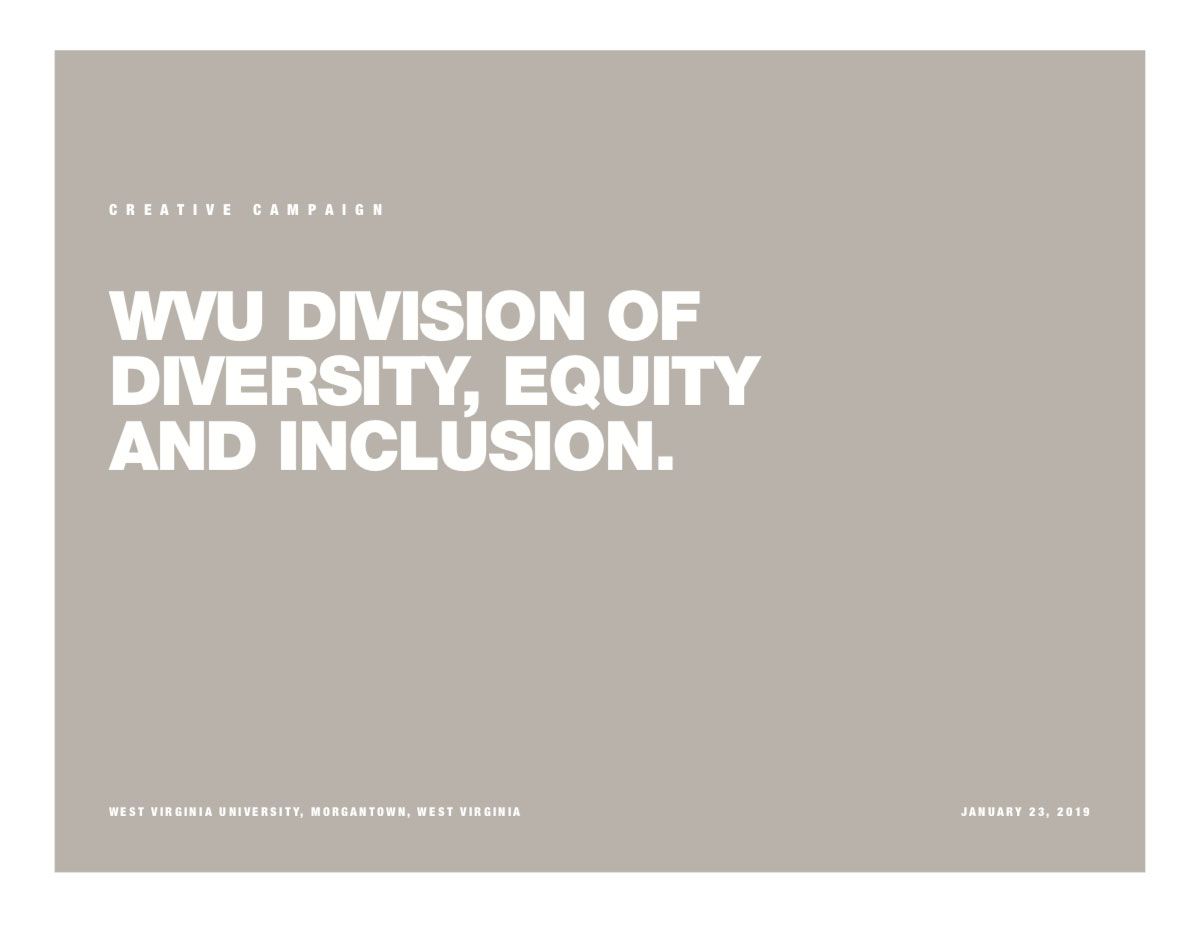 Cover for Diversity creative campaign. Shows the title of the campaign.