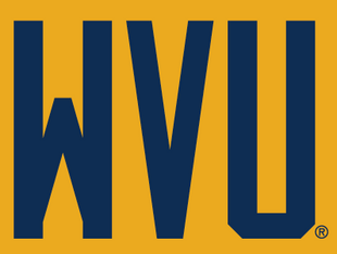 Navy WVU with gold background