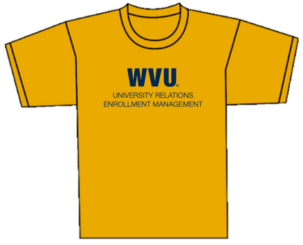 school, college or department example gold shirt