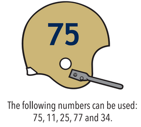 Vintage WVU logo gold helmet with number