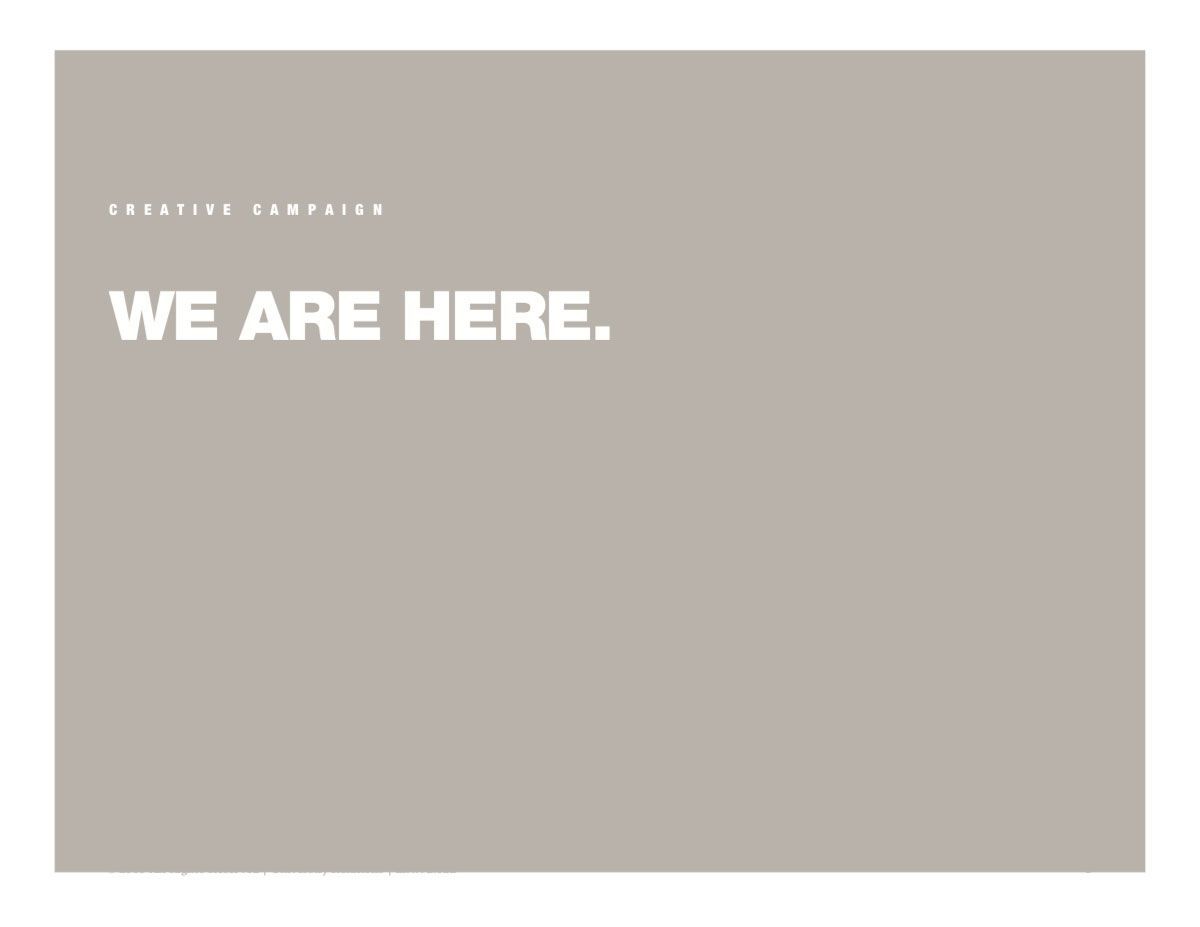 Screenshot of main idea of the Diversity creative campaign: "We are here."